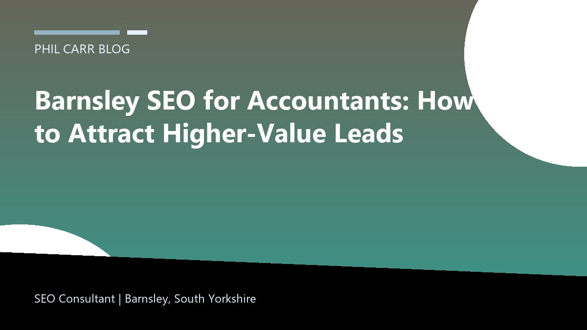 Barnsley SEO strategy for accountancy firms