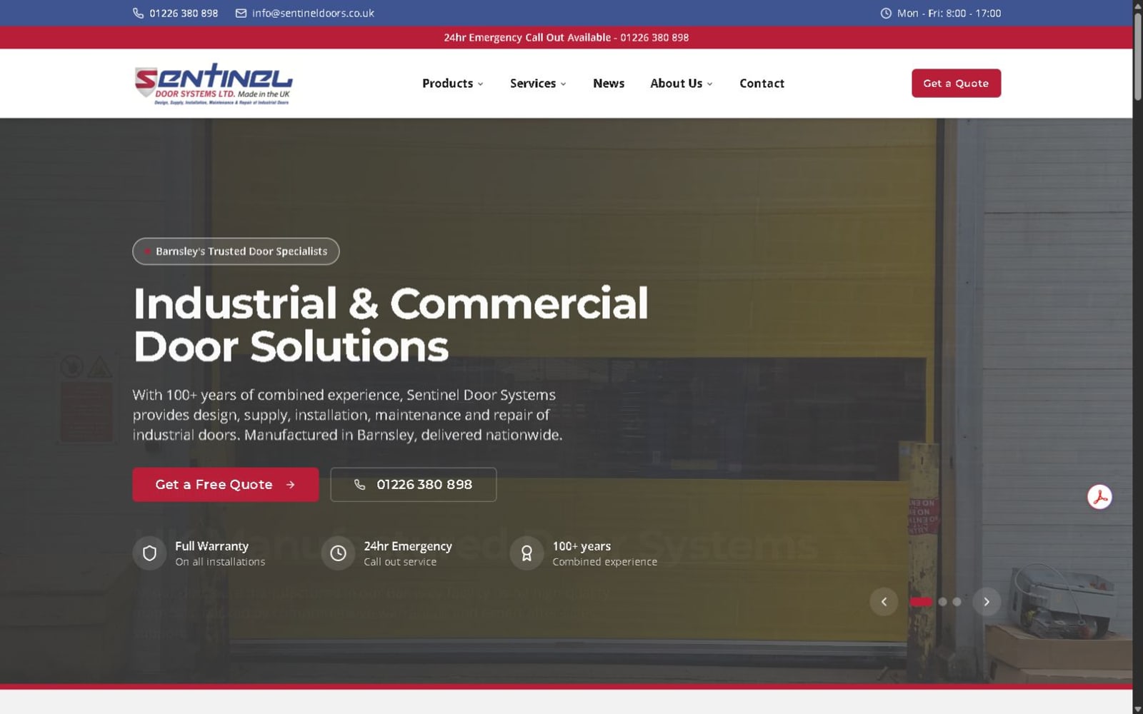 Sentinel Door Systems Website Rebuild: Products, Services and Enquiries featured image
