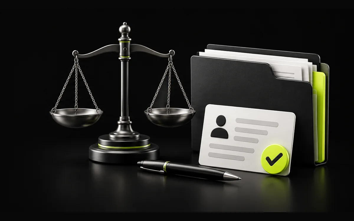 Legal scales, case files and a verified client profile illustrating law firm enquiry quality Legal scales, case files and a verified client profile illustrating law firm enquiry quality
