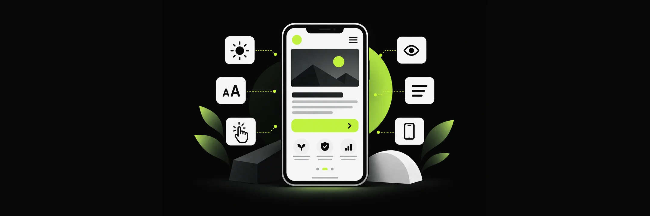 Illustration of a clear mobile website layout