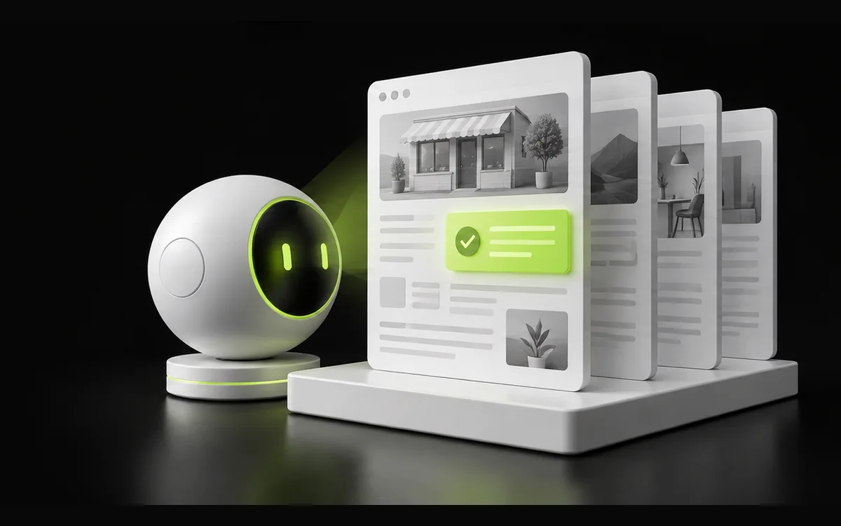 AI search lens inspecting website source pages and highlighted answers