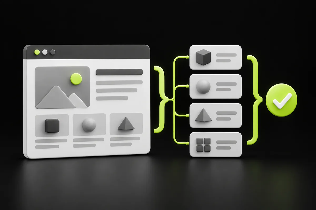Website content connected to validated attributes illustrating structured data for SEO Website content connected to validated attributes illustrating structured data for SEO