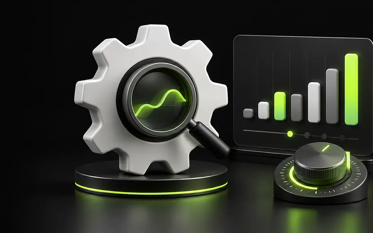 Search lens, algorithm gear and analytics illustrating a search-update review Search lens, algorithm gear and analytics illustrating a search-update review
