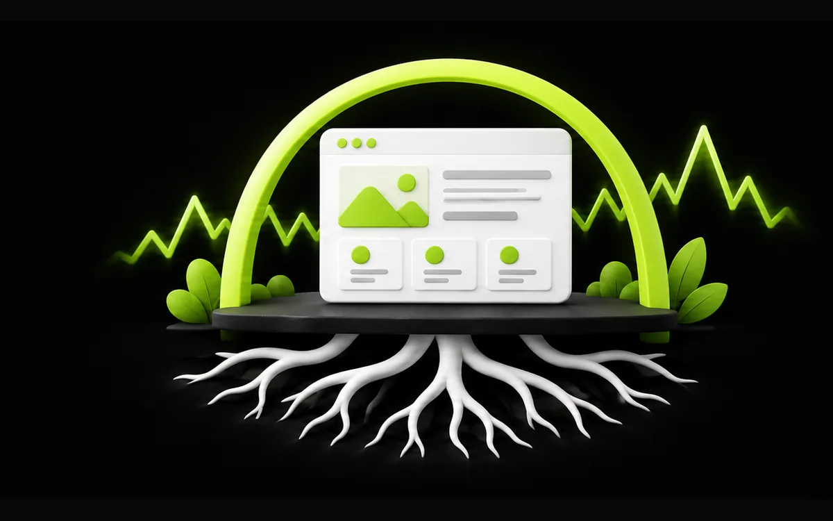 Website with strong roots protected from volatility, illustrating SEO resilience Website with strong roots protected from volatility, illustrating SEO resilience